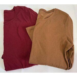 Set of 2 No Boundaries Womens Scoop Neck Long Sleeve Knit Top Large